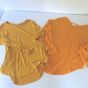 2 yellow shirts (mustard)